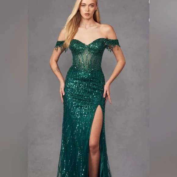 sachin and babi light blue dress Night Emerald Gown